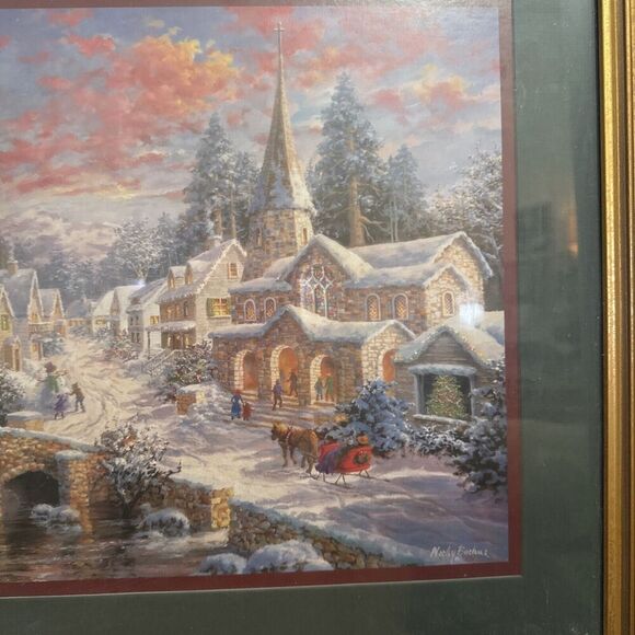 Heaven On Earth Nicky Boehme Framed Christmas Print Home Interiors 19” x 16” VTG - Picture 3 of 11